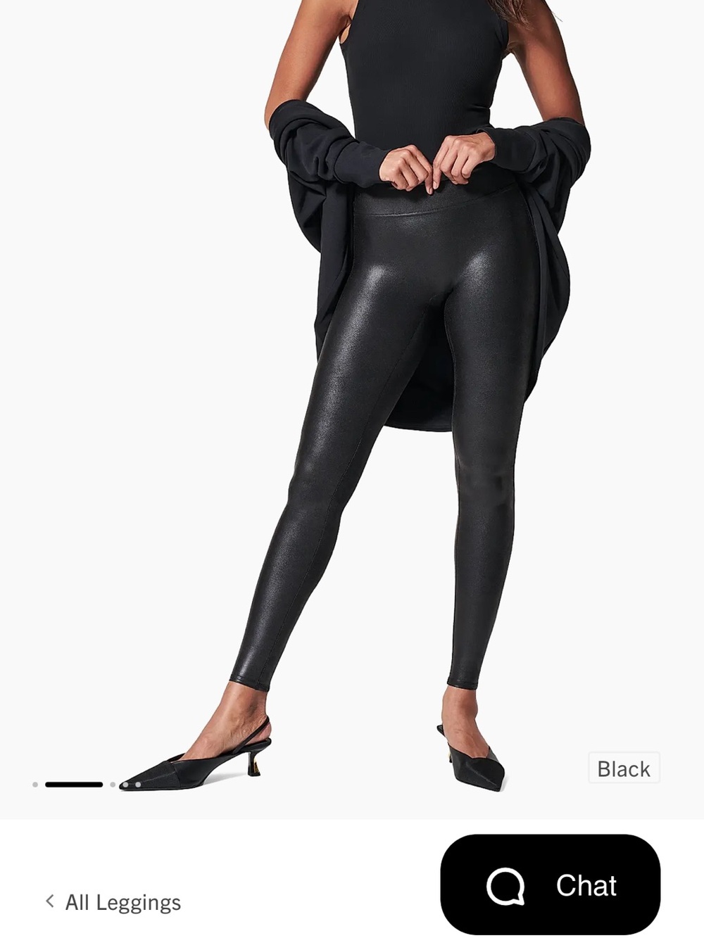 SPANX Black Leather Leggings